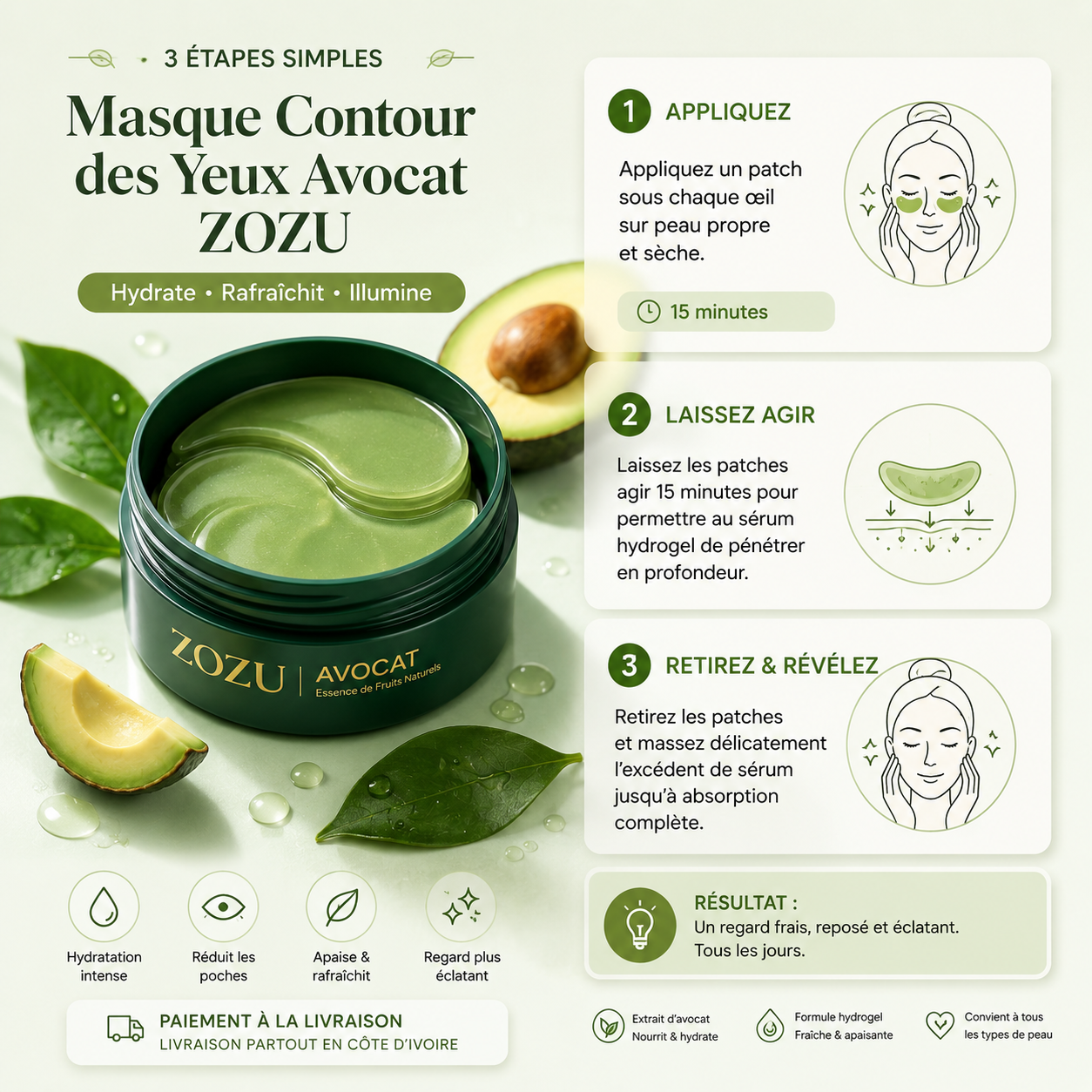 ZOZU Masque contour des yeux hydratant
