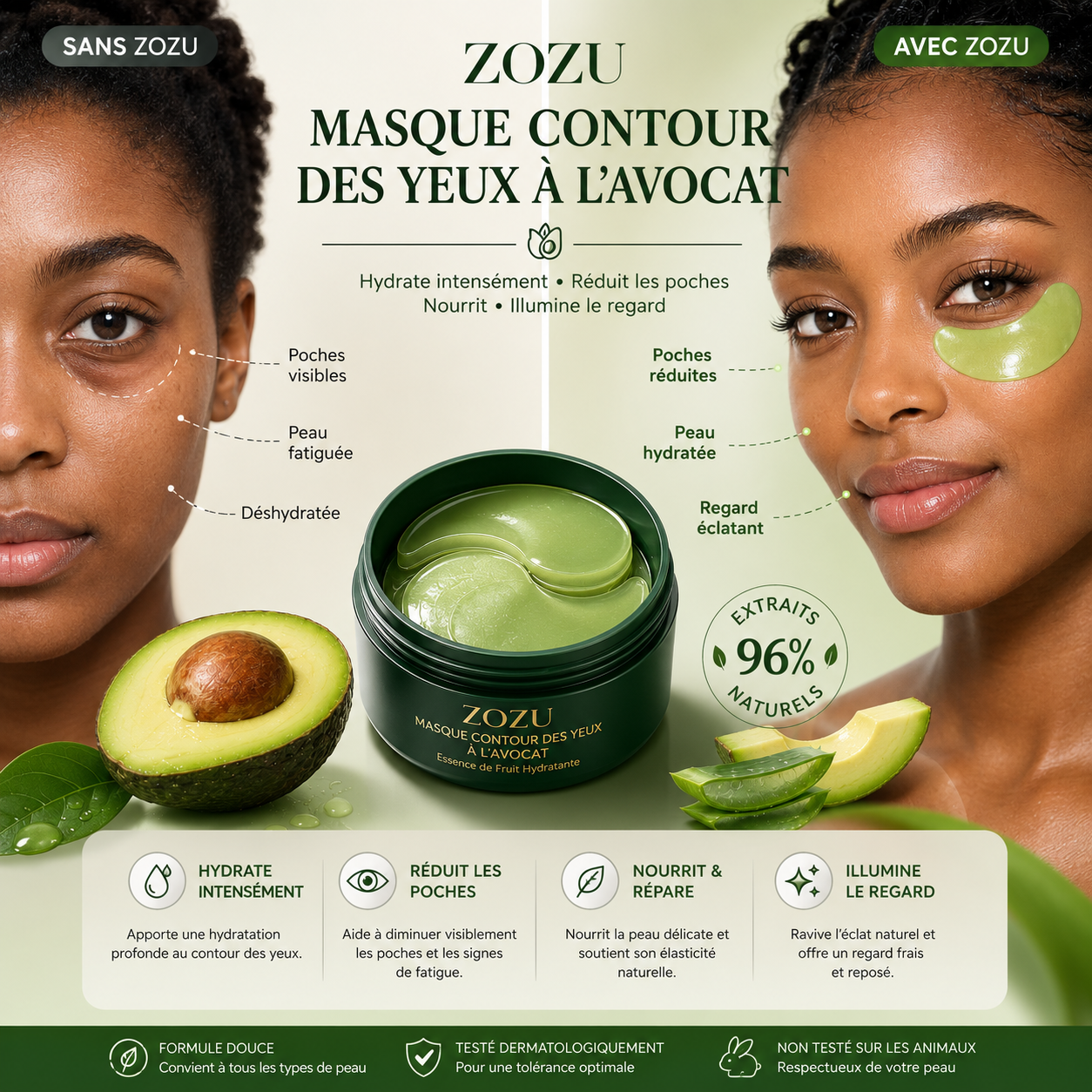 ZOZU Masque contour des yeux hydratant