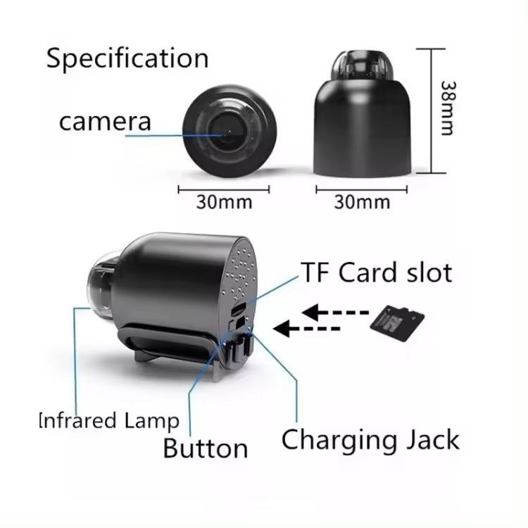 Mini Caméra Espionne 1080P HD - Vision Nocturne Intégrée