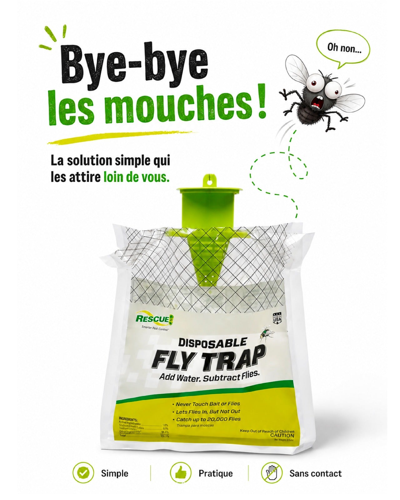 Piège anti-mouches écologique