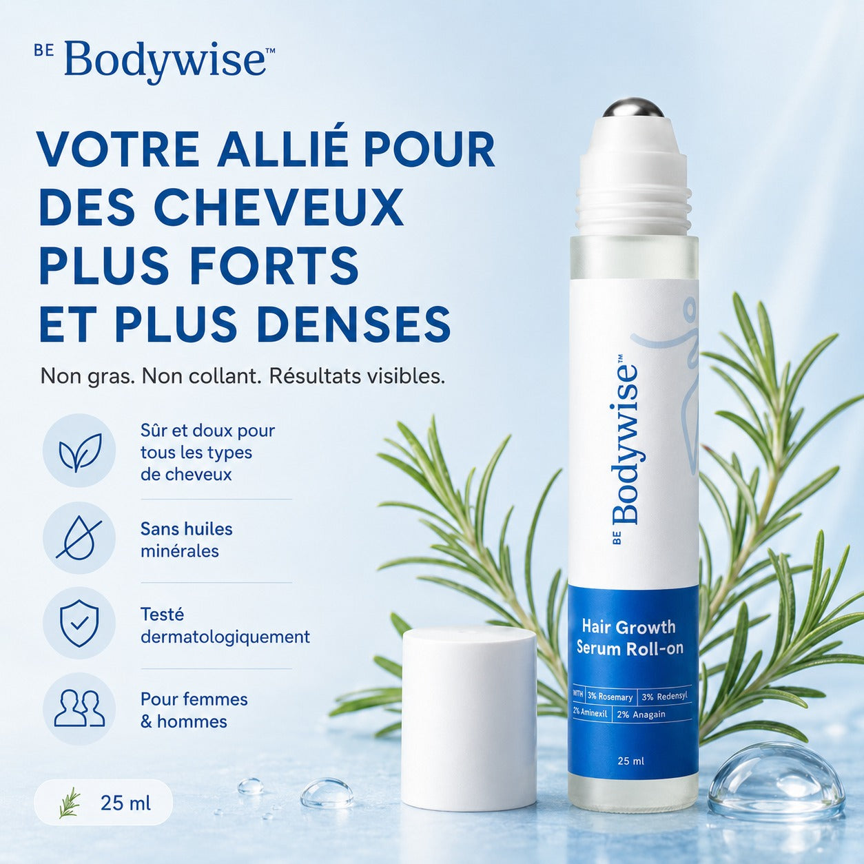 Sérum Capillaire Roll-On – Anti-Frisottis & Racines Nourries